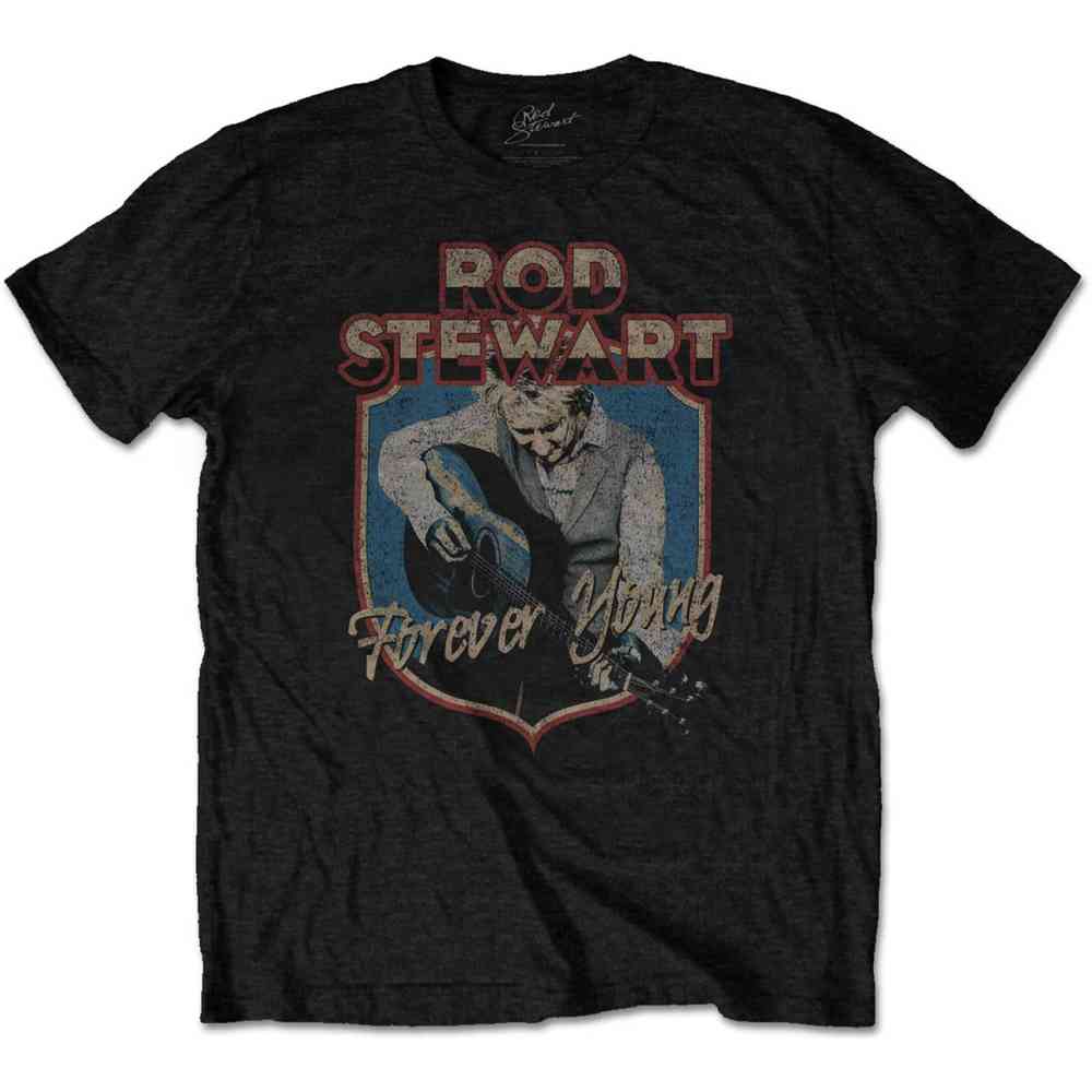 Rod Stewart - Forever Crest Mens Tshirt - Black